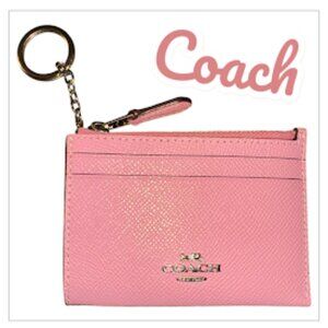 NWOT~ Coach~ Pink Cardholder Keychain Pouch~ Baby Pink~ Very Nice (D18)